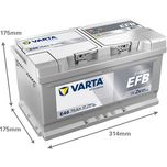 E46 Varta Dynamic EFB Start-Stop Car Battery 12V 75Ah (575 500 073) Type 110